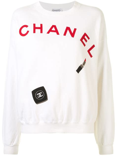 chanel paris white sweatshirt|chanel cardigan sweatshirt.